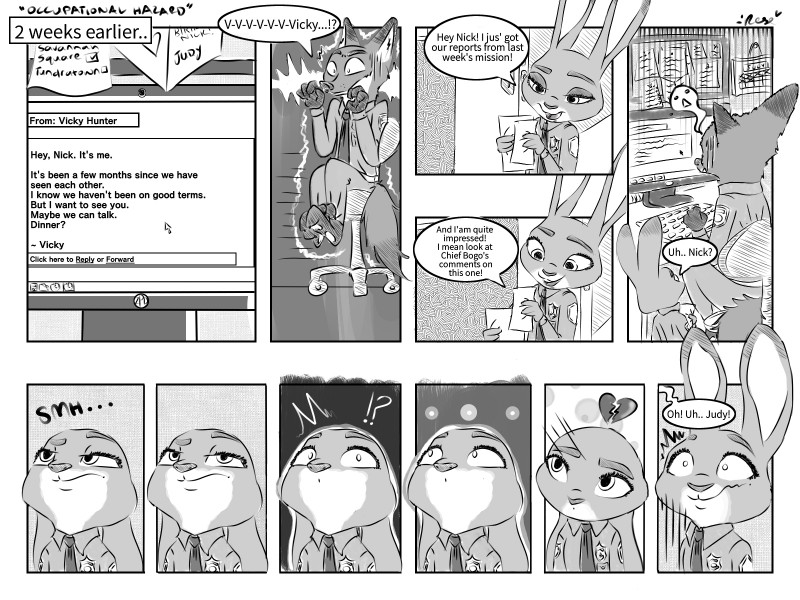 anthro broken_heart caption_box clothing computer dialogue duo electronics email female giving_up_the_ghost male name_drop name_in_dialogue number police police_uniform screen shocked soul soul_release speech_bubble stuttering text text_box time_card uniform rese_y. disney zootopia judy_hopps nick_wilde canid canine fox lagomorph leporid mammal rabbit red_fox true_fox 2016 4:3 comic english_text hi_res