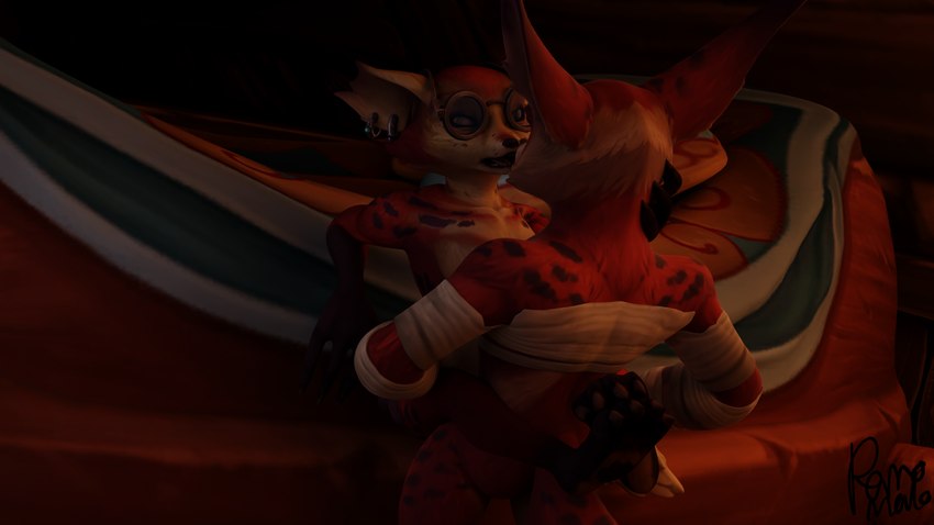 anthro bandage candle duo eyewear female glasses male male/female romantic romantic_couple perromalo blizzard_entertainment warcraft gelkoo_(vulpera) kheena canid mammal vulpera 16:9 3d_(artwork) digital_media_(artwork) hi_res widescreen