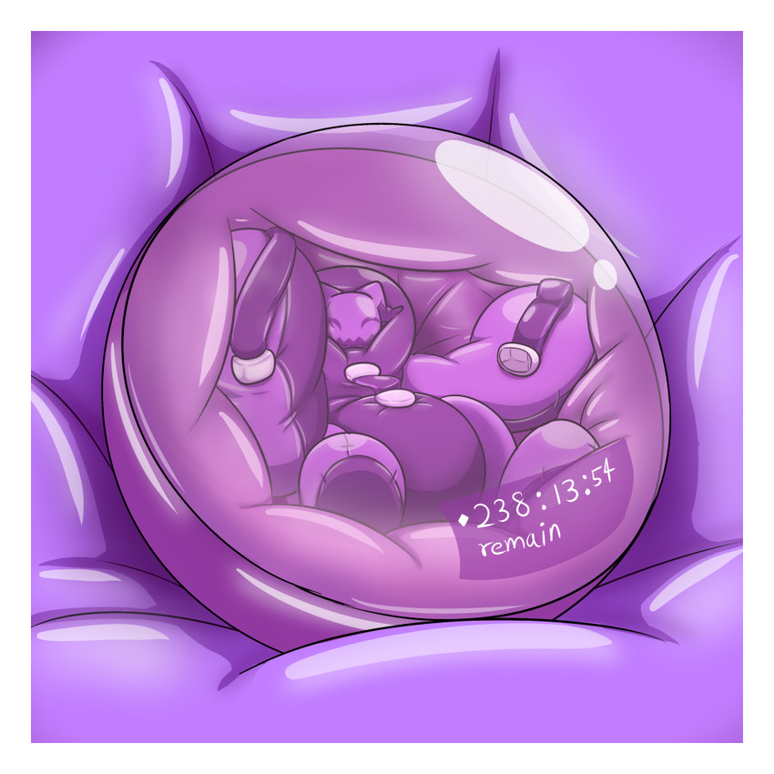 ambiguous_gender anthro biped border bound clothing costume encasement glistening in_bubble in_pokeball inflatable latex pokeball restraints solo straitjacket text timer trapped white_border horusla bandai_namco digimon nintendo pokemon cherubimon cherubimon_(good) digimon_(species) 1:1 2020 digital_drawing_(artwork) digital_media_(artwork) english_text story story_in_description