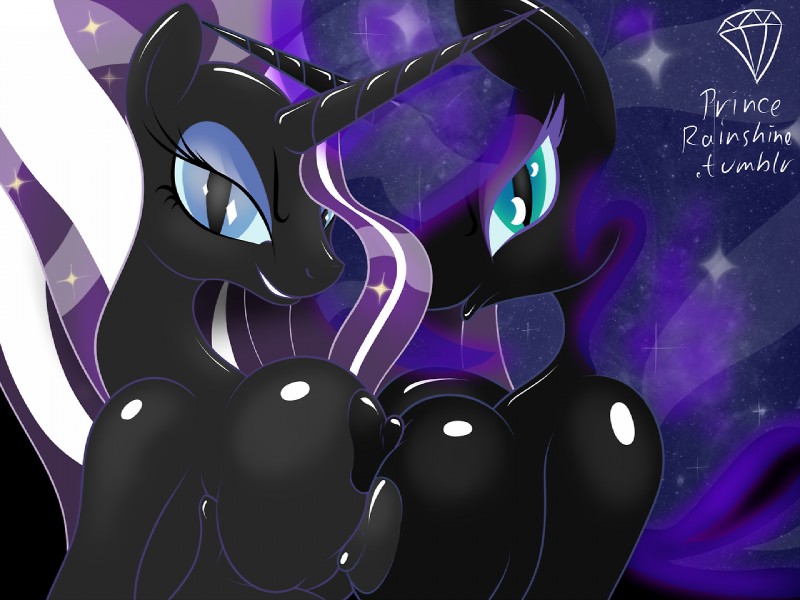 nightmare moon and nightmare rarity (my little pony (idw) and etc) created by taharon
