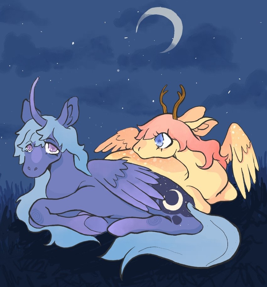 fluttershy and princess luna (friendship is magic and etc) created by xxpansyxx