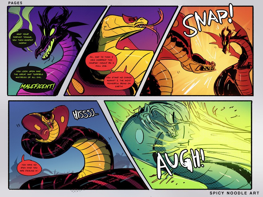 colored_fire female feral fire forked_tongue green_eyes green_fire male sound_effects text tongue tongue_out spicynoodleart disney disney's_aladdin mythology sleeping_beauty_(1959) jafar_(disney) maleficent cobra dragon mythological_creature mythological_scalie reptile scalie snake english_text hi_res