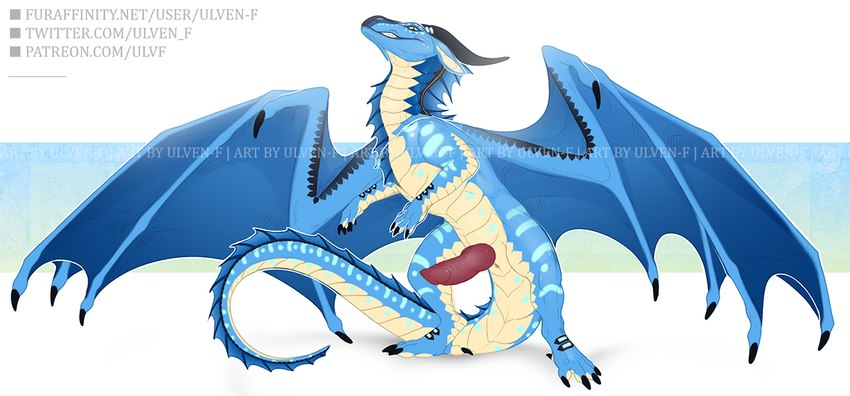 anus feral genitals male on_hind_legs penis solo spread_wings tail text wings ulven-f mythology wings_of_fire cypress_(zavan) aquatic_dragon dragon hybrid marine mudwing_(wof) mythological_creature mythological_scalie scalie seawing_(wof) distracting_watermark url watermark