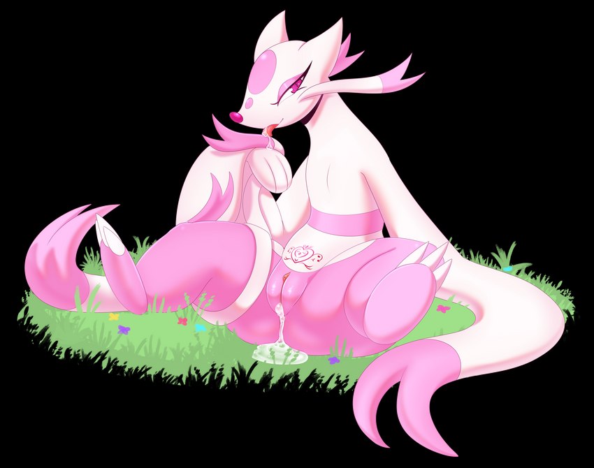 2_tails alternate_universe bodily_fluids cum cum_drip cum_in_pussy cum_inside dripping female feral flirting fur genital_fluids genitals grass licking long_fur messy multi_tail pink_body pink_eyes plant pussy saliva simple_background sitting sitting_on_grass smile solo spread_legs spreading tail tail_around_leg tail_fetish tail_lick tail_play tongue tongue_out transparent_background womb_tattoo iabelle nintendo pokemon the_legacy_of_sylver arielle_(los) generation_5_pokemon mammal mienshao mustelid musteline pokemon_(species) true_musteline weasel alpha_channel hi_res