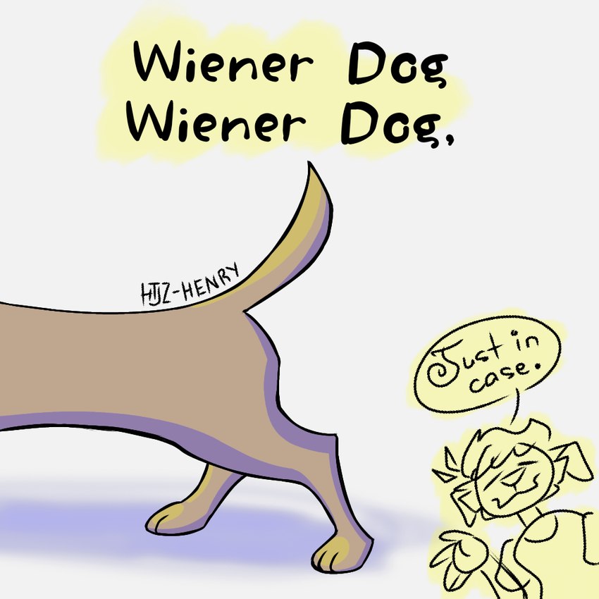 ambiguous_gender anthro duo eyes_closed male simple_background smile speech_bubble tail text htjz-jhon henry_(centertale) bird_dog canid canine canis dachshund domestic_dog golden_retriever hunting_dog mammal retriever 1:1 shaded simple_shading