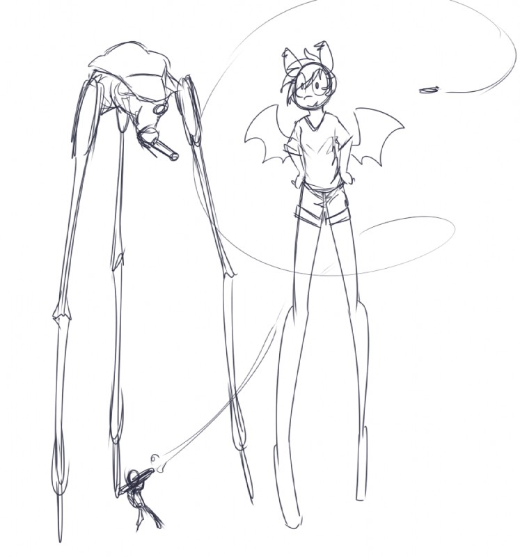 anthro bat_wings female group long_legs membrane_(anatomy) membranous_wings ranged_weapon rocket rocket_launcher tall weapon wings replica_(artist) half-life half-life_2 hasbro my_little_pony valve fan_character nolegs_(oc) bat_pony equid human mammal strider_(species) 2017