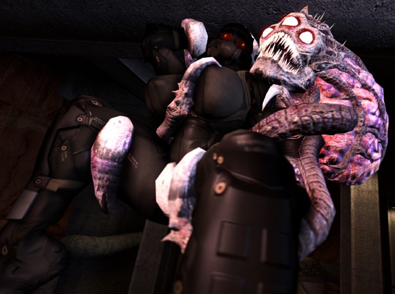 breasts clothed clothing duo female nightmare_fuel not_furry tentacles muetank duke_nukem_forever konami metal_gear haven_trooper octobrain human mammal monster 3d_(artwork) digital_media_(artwork) source_filmmaker_(artwork)