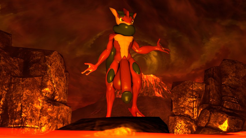 anthro balls big_balls big_penis black_glans countershade_torso countershading genitals glans half-erect huge_balls huge_penis humanoid_genitalia humanoid_penis hyper hyper_genitalia hyper_penis lava long_tongue male male_anthro muscular muscular_anthro muscular_male nude nude_anthro nude_male penis red_body red_penis solo standing tongue tongue_out vein veiny_penis volcano white_body white_countershading aceydrgn akkoarcade_(modeler) chocoscorner_(modeler) nintendo pokemon amphibian generation_6_pokemon greninja pokemon_(species) 16:9 2024 3d_(artwork) digital_media_(artwork) hi_res source_filmmaker_(artwork) widescreen