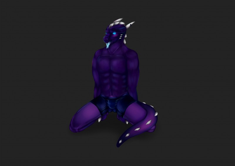 anthro biped boxers_(clothing) bulge clothed clothing ear_piercing erection horn kneeling liquid looking_at_viewer male muscular muscular_anthro muscular_male night panties piercing pose simple_background solo tail tongue underwear kotalis mythology nitadil dragon mythological_creature mythological_scalie scalie 2017 absurd_res hi_res source_request