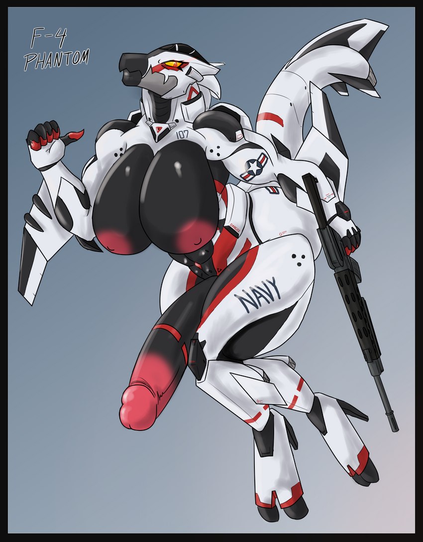 aircraft airplane anthro ar_platform areola assault_rifle big_breasts big_penis breasts claws digitigrade f-4_phantom feet flying genitals gun gynomorph holding_gun holding_object holding_ranged_weapon holding_weapon huge_breasts huge_penis humanoid_genitalia humanoid_penis intersex jet looking_at_viewer m16 machine navy nipples nude outside penis ranged_weapon red_areola red_eyes red_nipples rifle simple_background smile solo text toes vehicle weapon wings dariusaurelius u.s._navy aircraft_humanoid humanoid hybrid living_aircraft living_machine living_vehicle absurd_res digital_media_(artwork) english_text hi_res