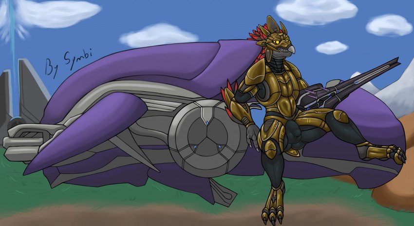 3_fingers 3_toes against_object against_surface against_vehicle arm_feathers armor balls_outline beak bodysuit bulge butt butt_flap butt_from_the_front claws clothed clothing cloud covered_eyes cuirass cuisse detailed_bulge digitigrade fangs feather_hair feathered_crest feathers feet finger_claws fingers full_armor fully_clothed genital_outline ghost_vehicle_(halo) glans_outline grey_feather_hair gun head_crest headgear helmet helmet_over_eyes holding_gun holding_object holding_ranged_weapon holding_weapon leaning leaning_backward male multicolored_body multicolored_feathers needle_rifle outside penis_outline poleyn pseudo_hair raised_leg ranged_weapon red_feather_hair sharp_teeth sitting skinsuit sky solo spaulder teeth tight_clothing toe_claws toes two_tone_body two_tone_feather_hair two_tone_feathers vambrace vehicle weapon yellow_eyes symbiotemech third-party_edit halo_(series) microsoft xbox_game_studios alien avian kig-yar scalie t'vaoan colored