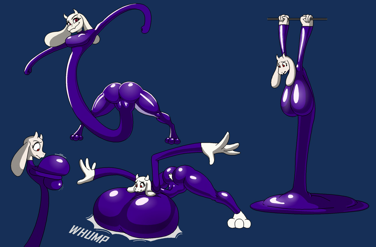 anthro breasts butt elasticity female horn looking_down melting simple_background solo tail transparent_background white_body themadastronaut undertale_(series) toriel bovid caprine goat mammal alpha_channel digital_media_(artwork) hi_res