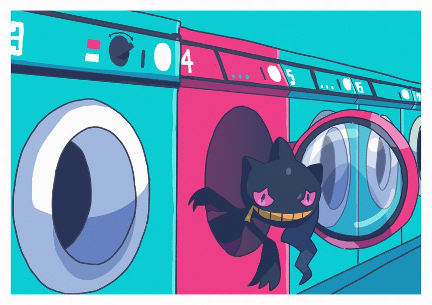 ambiguous_gender appliance doll laundry_machine not_furry solo washing_machine zipper zipper_mouth zvlku nintendo pokemon banette generation_3_pokemon pokemon_(species) absurd_res hi_res