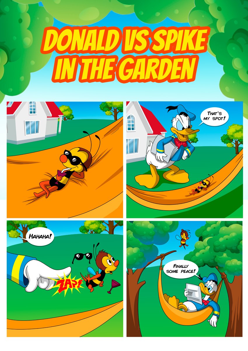 donald duck and spike the bee (disney) created by enchartament