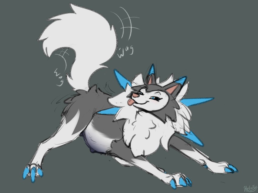 alternate_color belly big_belly claws female feral grey_background multi_nipple nipples pregnant pregnant_female pregnant_feral quadruped rock simple_background tail tail_motion tailwag tongue tongue_out heliofox nintendo pokemon canid canine canis generation_7_pokemon lycanroc mammal midday_lycanroc pokemon_(species) wolf hi_res