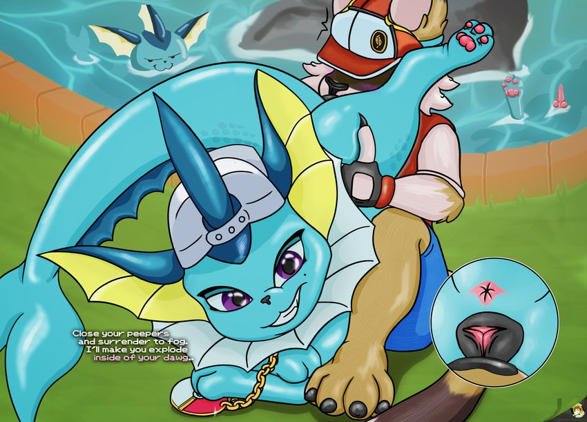 background character and vaporeon rapper (furrymon and etc) created by vulpinepanther