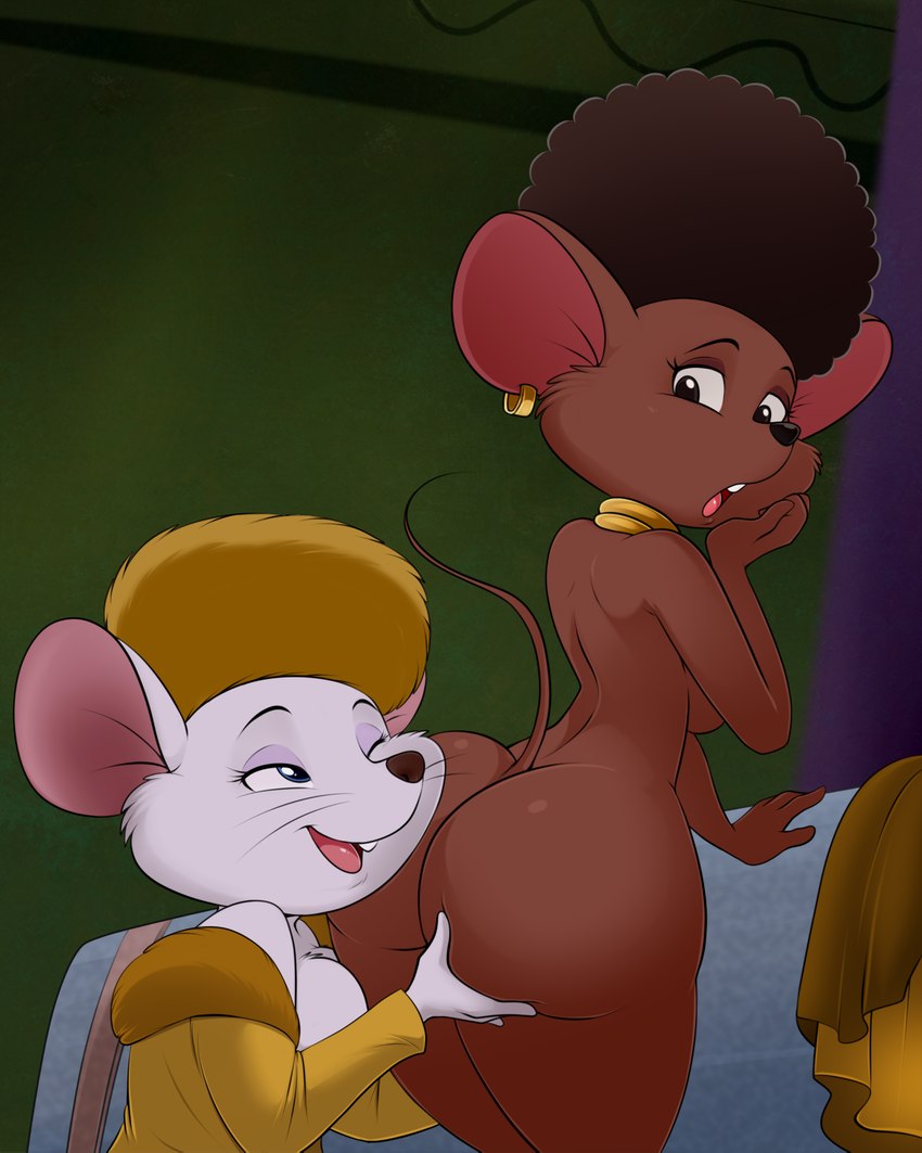 african ras delegate and miss bianca (the rescuers (disney) and etc) created by lonbluewolf