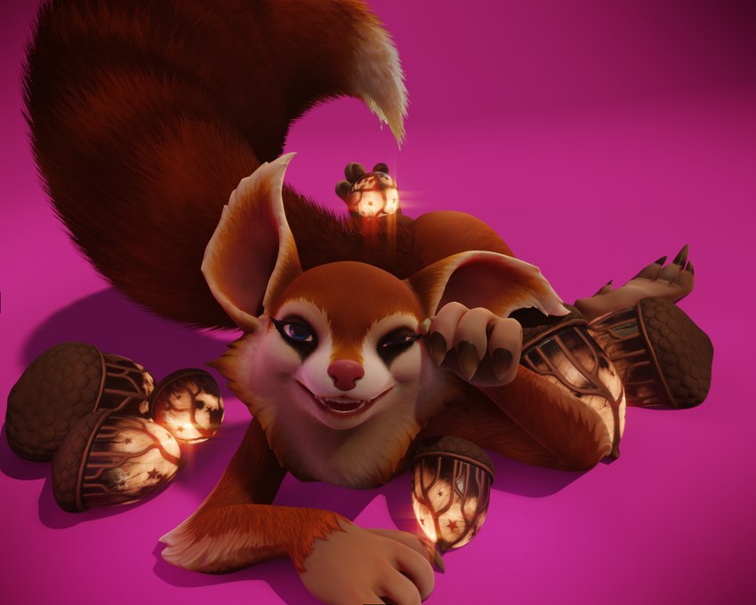 4_fingers anthro butt claws eyelashes female fingers food fruit fur looking_at_viewer nut_(fruit) plant red_body red_fur solo tail tail_tuft tuft white_body ano_delta dota valve hoodwink_(dota) mammal rodent sciurid tree_squirrel 3d_(artwork) digital_media_(artwork) hi_res source_filmmaker_(artwork)