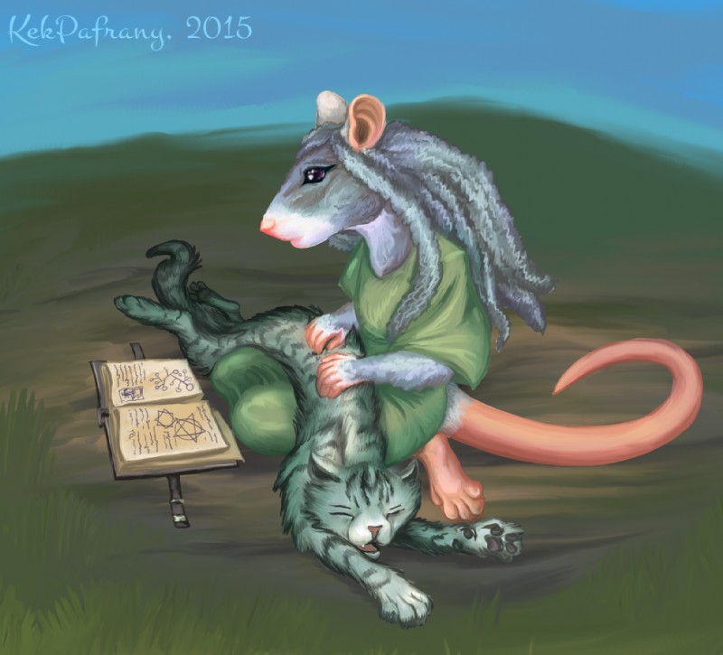 book duo female outside kekpafrany domestic_cat felid feline felis mammal murid murine rat rodent 2015 digital_media_(artwork)