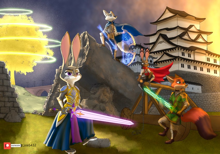 jack savage, judy hopps, nick wilde, and skye (zootopia and etc) created by link6432