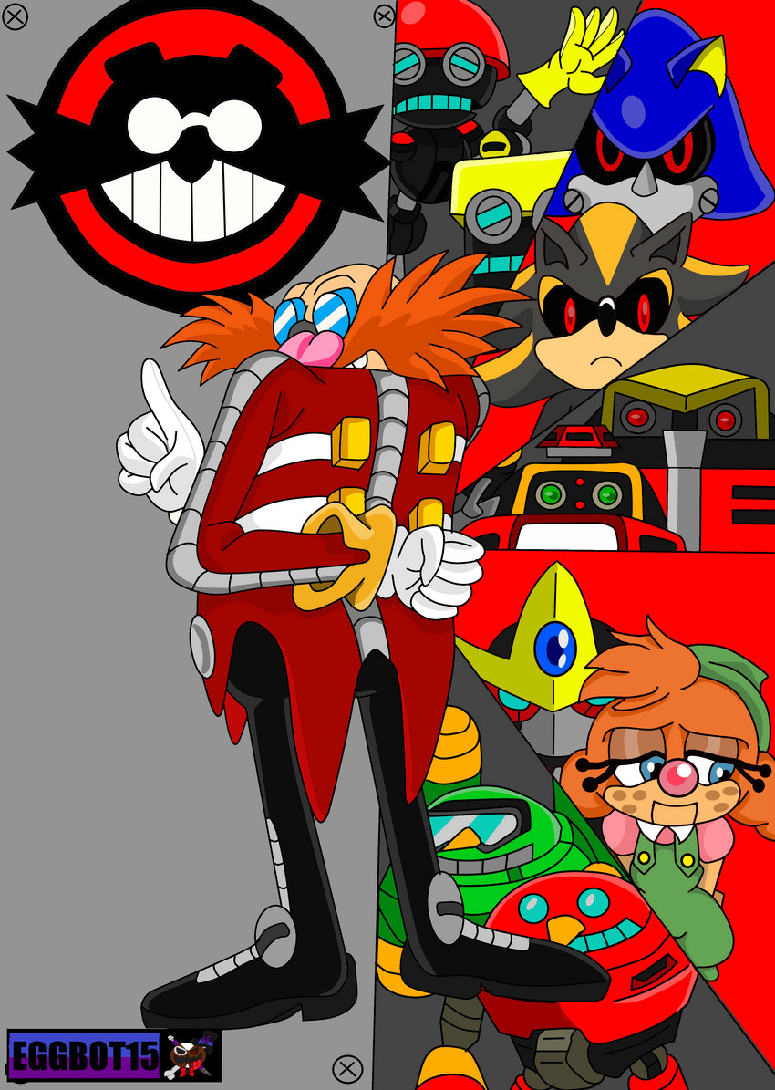 anthro group machine male text wooden_doll eggbot15 idw_publishing sega sonic_adventure sonic_the_hedgehog_(comics) sonic_the_hedgehog_(idw) sonic_the_hedgehog_(series) belle_the_tinkerer cubot dr._eggman e-102_gamma e-123_omega gemerl_(sonic) metal_sonic orbot shadow_android android badnik e-series egg_pawn flapper_(sonic) gizoid human humanoid living_machine mammal robot absurd_res digital_media_(artwork) hi_res url watermark