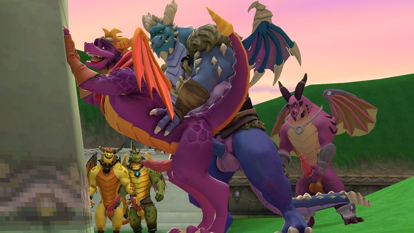 rescued dragons, balloonist spyro, gunnar, ragnar, boris, and etc (spyro reignited trilogy and etc) created by anonymous artist