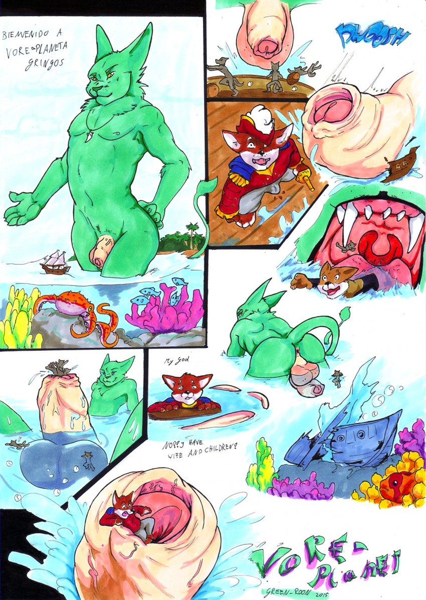 anthro anus balls begging big_balls big_penis boat bottomwear bubble bulge butt captain clothed clothed_anthro clothed_male clothed_prey clothing cock_vore coral_reef destroying_object dialogue erection explicitly_stated_nonconsent extreme_size_difference feral flaccid forced foreskin fur genitals green_body green_coral green_fur group headgear headwear huge_balls huge_penis jewelry macro male male/male micro mouth_shot multiple_prey muscular muscular_male necklace nipples nude nude_male nude_pred onomatopoeia open_mouth oral_vore palm_tree penile penis pink_anus plant presenting purple_coral sea ship ship_deck shipwreck shore size_difference sound_effects splash splashing_water submerged_balls submerged_legs swimming tail teeth tenting text topwear tree underwater unwilling_prey uvula vehicle vein veiny_penis vore water watercraft wave wet wet_penis willing_pred yellow_coral green_roon ratchet_and_clank sony_corporation sony_interactive_entertainment vore_planet green_roon_(character) anthozoan canid canine caracal caracal_(genus) cephalopod clownfish cnidarian coleoid coral felid feline fish fox mammal marine mollusk octopodiform octopus pomacentrid 2015 artist_name comic handwritten_text hi_res spanish_text