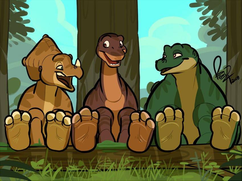cera, littlefoot, and spike (the land before time and etc) created by benj24