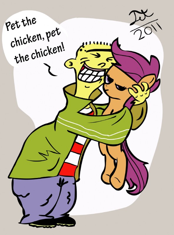 ed and scootaloo (friendship is magic and etc) created by unknown artist