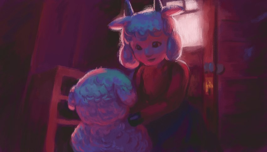 mother goat and natsuki (the wolf and the seven little goats and etc) created by gumksoig