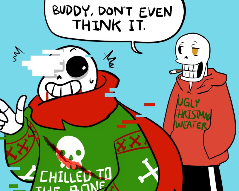 alternate_universe blood bodily_fluids bone cigarette clothed clothing dialogue duo glitch not_furry skeleton text wounded loverofpiggies aftertale underswap undertale undertale_(series) geno_sans_(aftertale) papyrus_(underswap) animated_skeleton undead 5:4 english_text hi_res