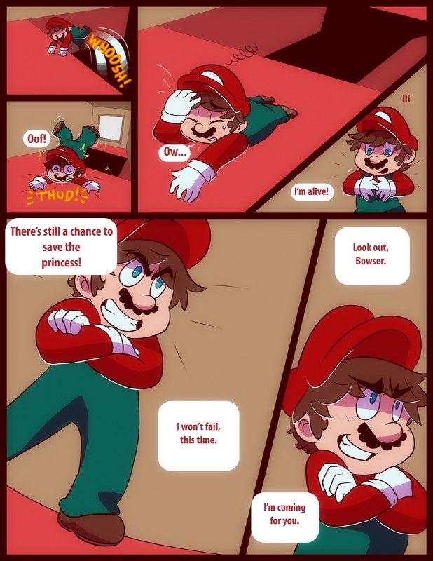 blush dialogue human_only male not_furry solo speech_bubble text salad_pervert mario_bros nintendo mario human mammal comic english_text hi_res