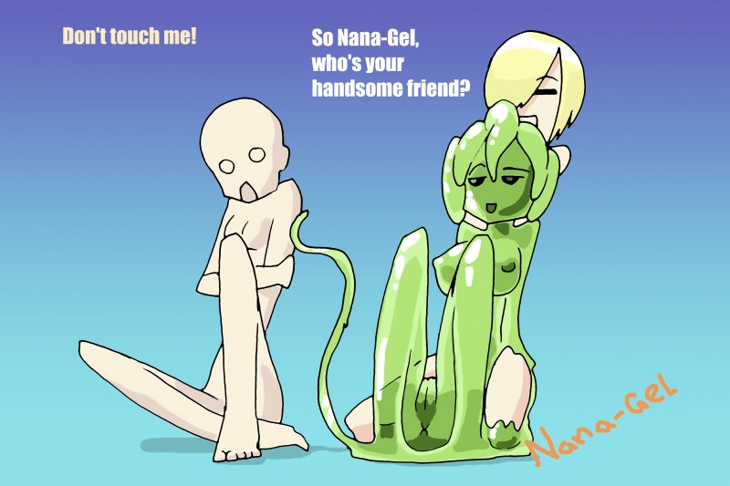 feet female female/female group human_on_humanoid interspecies male monster_girl_(genre) not_furry nude slime tentacles text toes translucent translucent_body worried nana_gel human humanoid mammal 3:2 absurd_res english_text hi_res