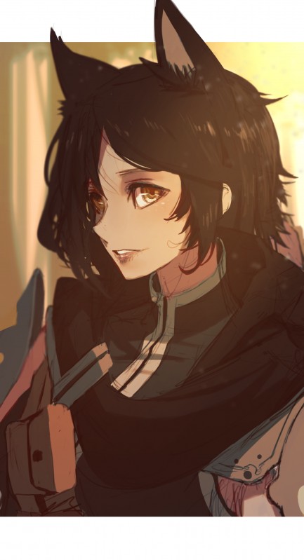 armor black_hair clothed clothing female hair human_and_animal_ears lips looking_at_viewer multi_ear short_hair solo teeth yellow_eyes dishwasher1910 rooster_teeth rwby animal_humanoid cat_humanoid faunus felid felid_humanoid feline feline_humanoid humanoid mammal mammal_humanoid absurd_res hi_res