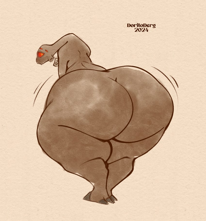 4_eyes ambiguous_gender anthro big_butt biped bottom_heavy brown_body butt butt_focus butt_jiggle claws finger_claws fingers huge_butt hyper hyper_butt jiggling looking_at_viewer looking_back looking_back_at_viewer motion_lines multi_eye not_furry nude overweight overweight_ambiguous overweight_anthro presenting presenting_hindquarters rear_view red_eyes simple_background solo teeth textured_background thick_thighs wide_hips doritoderg half-life valve alien alien_humanoid humanoid vortigaunt 2024 absurd_res digital_drawing_(artwork) digital_media_(artwork) hi_res signature