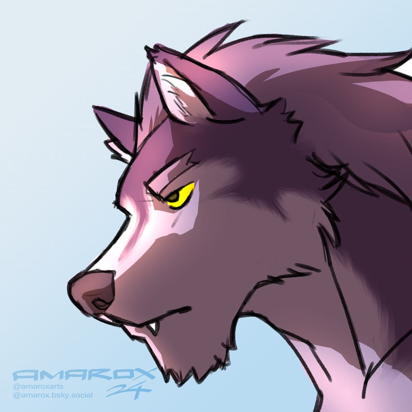 anthro canine_teeth ear_tuft hair looking_forward male muscular serious_face solo tuft yellow_eyes amarox amarox_(character) canid canine canis mammal wolf 1:1 digital_drawing_(artwork) digital_media_(artwork) hi_res sketch