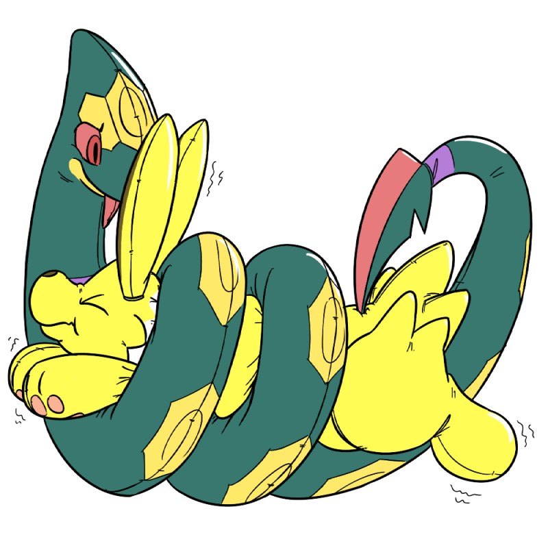 ambiguous_gender coiling duo feral inflatable puncture rawr_(artist) nintendo pokemon animate_inanimate eeveelution generation_1_pokemon generation_3_pokemon jolteon living_inflatable pokemon_(species) seviper 1:1