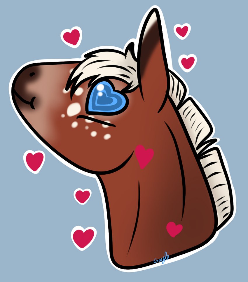 ambiguous_gender blue_eyes chibi facial_markings feral hair head_markings heart_eyes heart_symbol long_ears mane markings simple_background smile solo white_hair white_mane gayletrotter leroy_(allenh13) asinus donkey equid equine mammal 2023 digital_media_(artwork) headshot_portrait portrait