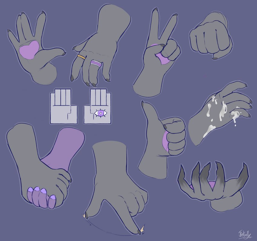 ambiguous_gender claws disembodied_hand duo finger_claws hand_shot heart_symbol ring ring_(jewelry) solo_focus jintally digital_media_(artwork) hi_res sketch_page