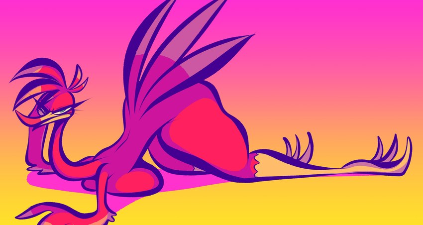 all_fours anthro ass_up beak big_breasts blue_eyes breast_squish breasts feathers feet female gradient_background long_neck looking_at_viewer nude red_body red_feathers side_view simple_background solo squish tail tail_feathers talons thick_thighs toes winged_arms wings tooni-pi banjo-kazooie rareware kazooie avian breegull 2022 absurd_res hi_res