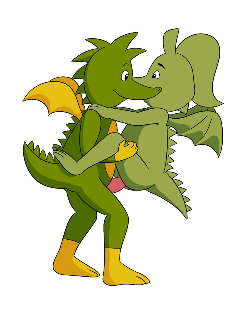 anthro duo erection female female_penetrated genitals male male/female male_penetrating male_penetrating_female penetration penis sex simple_background smile tail white_background wings anonymous_artist mythology tabaluga_(series) tabaluga dragon mythological_creature mythological_scalie scalie 2020 hi_res