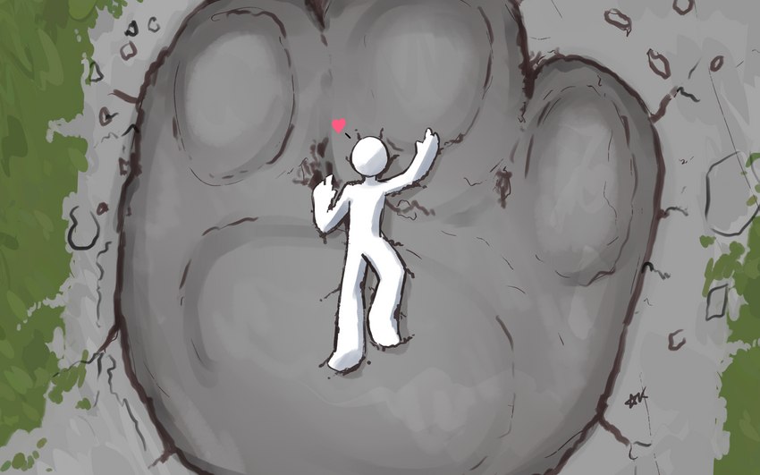 anthro duo extreme_size_difference female footprint male male/female micro pawpads pawprint paws size_difference k_o_tsitraeht tom_(zoeandtom) zoe_(zoeandtom) domestic_cat felid feline felis humanoid mammal 16:10 absurd_res digital_media_(artwork) hi_res widescreen