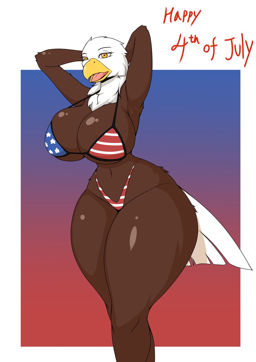 american_flag american_flag_bikini anthro big_breasts bikini breasts cleavage clothed clothing female flag_bikini holidays huge_breasts skimpy skimpy_bikini skimpy_swimwear solo star_pattern star_polygon star_print string_bikini swimwear thick_thighs two-piece_swimsuit under_boob united_states_of_america unknown_(artist) 4th_of_july american_eagle accipitrid accipitriform avian bald_eagle bird eagle sea_eagle absurd_res hi_res