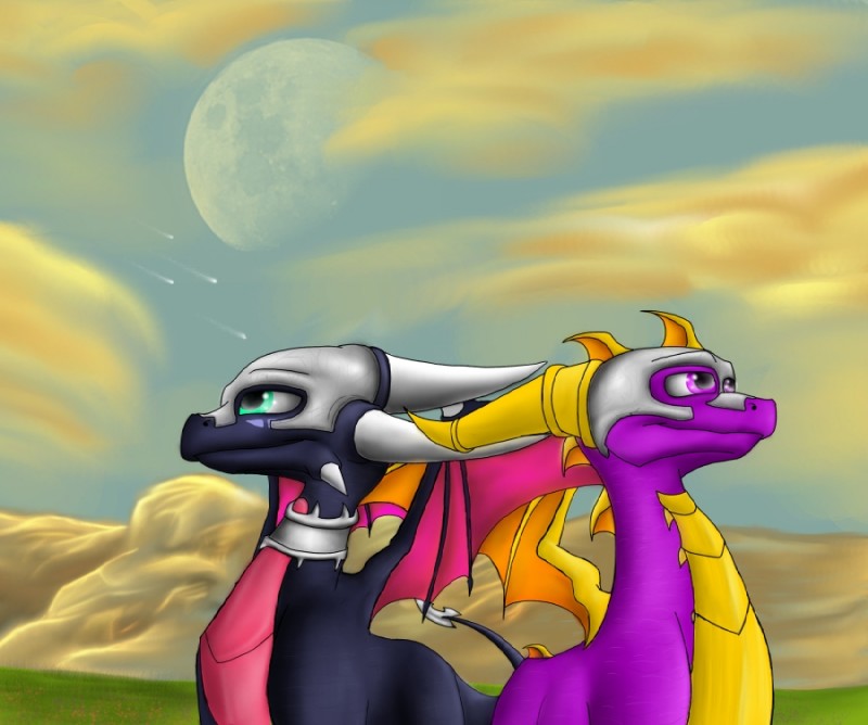 cynder and spyro (european mythology and etc) created by cynder-and-spyro-fan and minerea