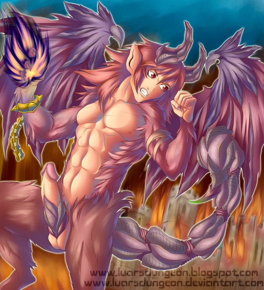 abs animal_legs erection fangs fur genitals horn humanoid_genitalia humanoid_penis male muscular muscular_male nipples pecs penis red_eyes scorpion_tail solo spread_wings teeth wings raulian iranian_mythology middle_eastern_mythology mythology animal_humanoid felid felid_humanoid humanoid mammal mammal_humanoid manticore manticore_humanoid 2012 alternate_version_at_source hi_res