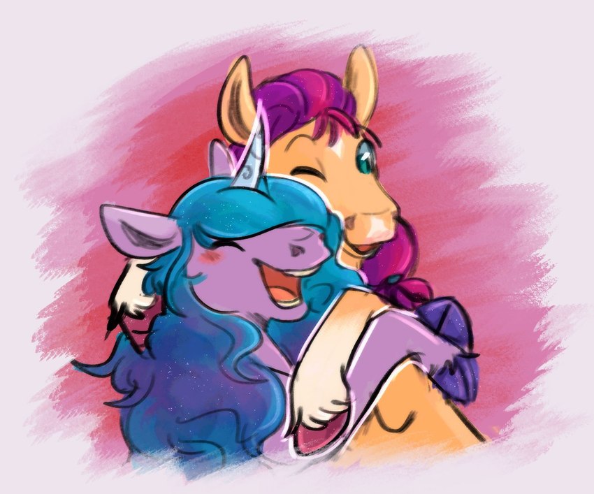 izzy moonbow and sunny starscout (my little pony and etc) created by helianthanas