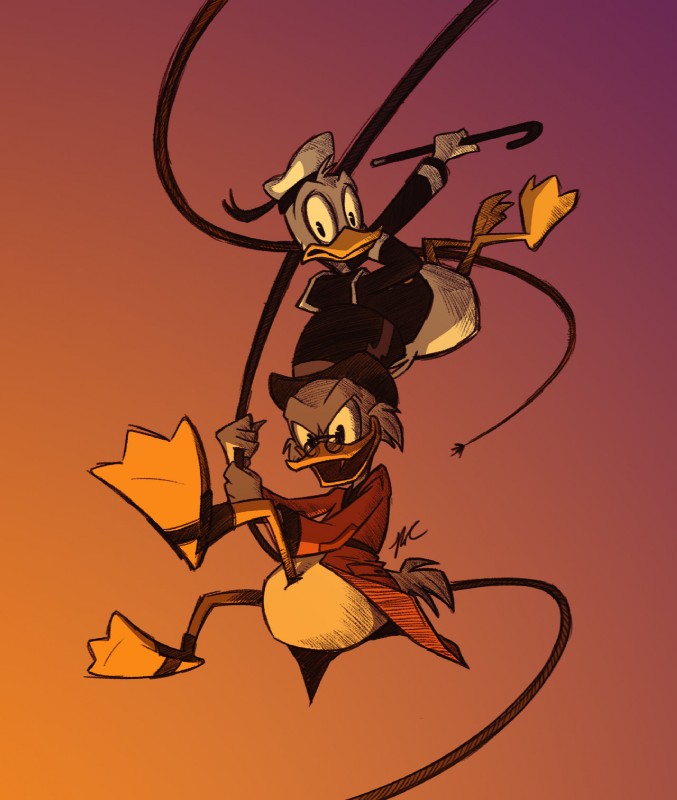 donald duck and scrooge mcduck (ducktales (2017) and etc) created by hexfloog