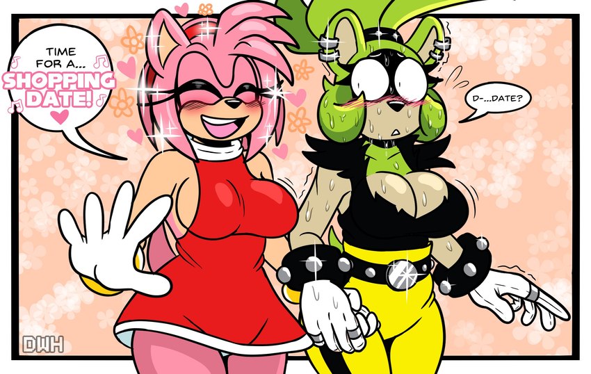 amy rose and surge the tenrec (sonic the hedgehog (comics) and etc) created by darkwolfhybrid