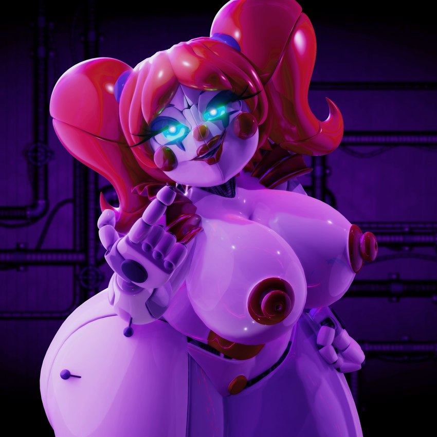 5_fingers beckoning big_breasts breasts female fingers gesture glowing glowing_eyes hair joints lips machine nipples not_furry nude red_hair red_lips red_nose solo thick_thighs wide_hips bugafterdark five_nights_at_freddy's scottgames sister_location circus_baby_(fnaf) animatronic humanoid robot robot_humanoid 1:1 3d_(artwork) absurd_res blender_(artwork) digital_media_(artwork) hi_res