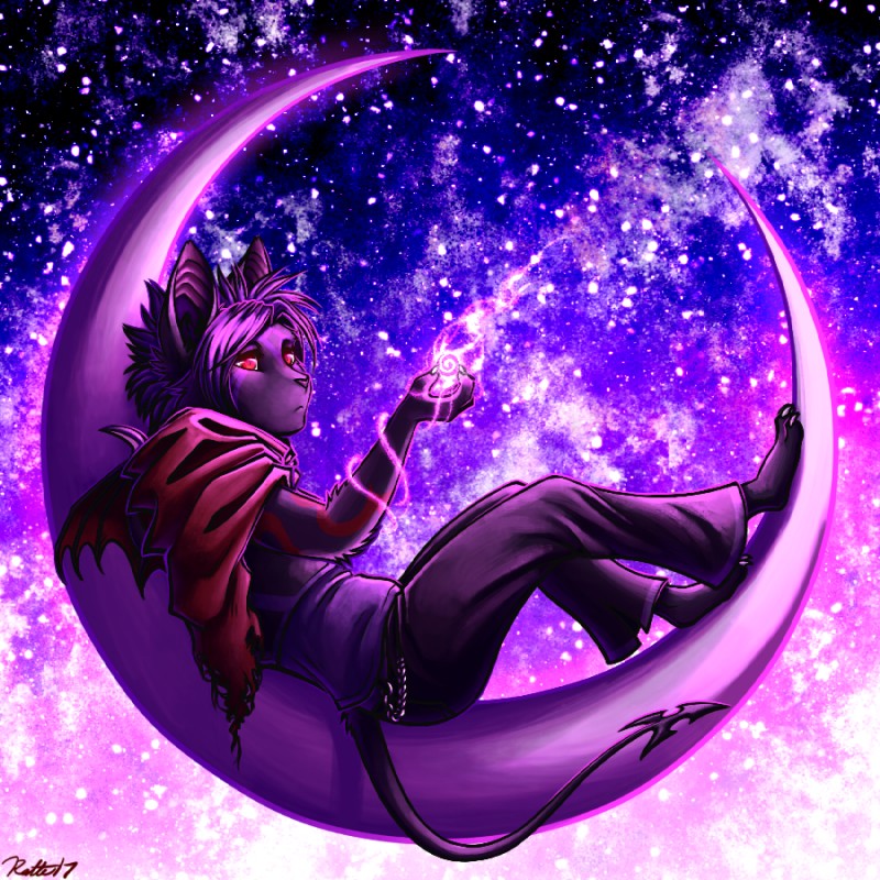 ambiguous_gender anthro chain clothed clothing detailed_background magic moon red_eyes solo star universe wings conditional_dnp ratte legacy_(ratte) yagarai bat corruption_(species) demonbatcat mammal onene 1:1 2017 digital_media_(artwork) purple_theme